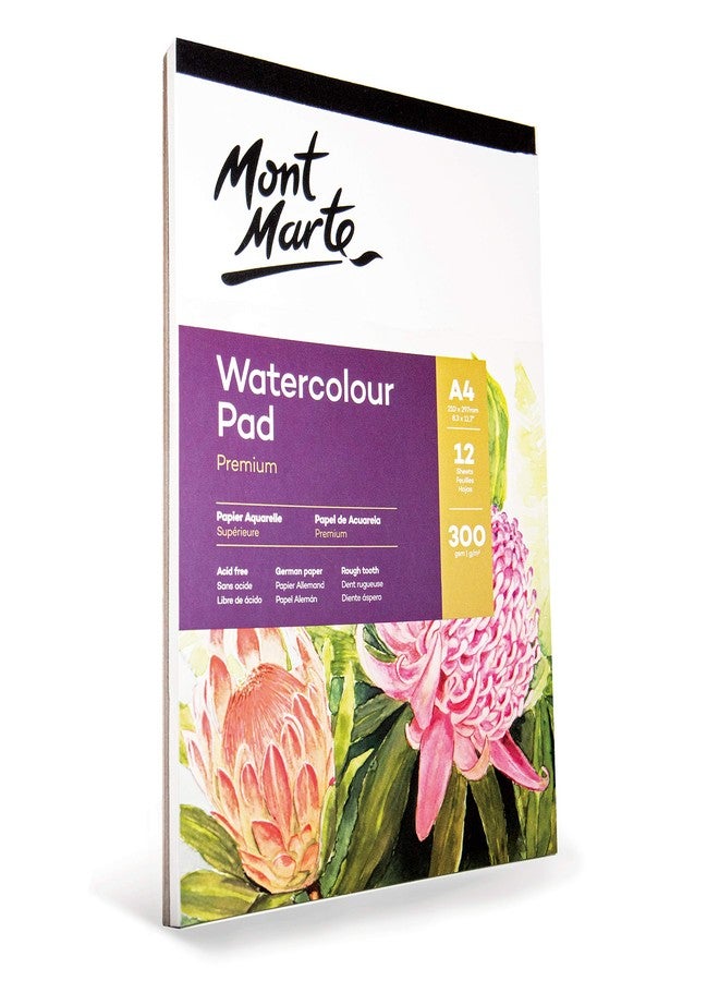 Mont Marte Watercolor Pad - 300 GSM, 12 Sheets, A4 (White) - Image 1